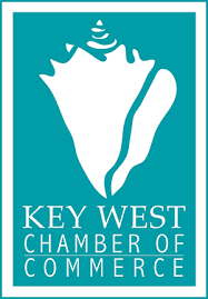 Key West Chamber of Commerce logo featuring a white conch shell on a teal background with the text "Key West Chamber of Commerce" below the shell.